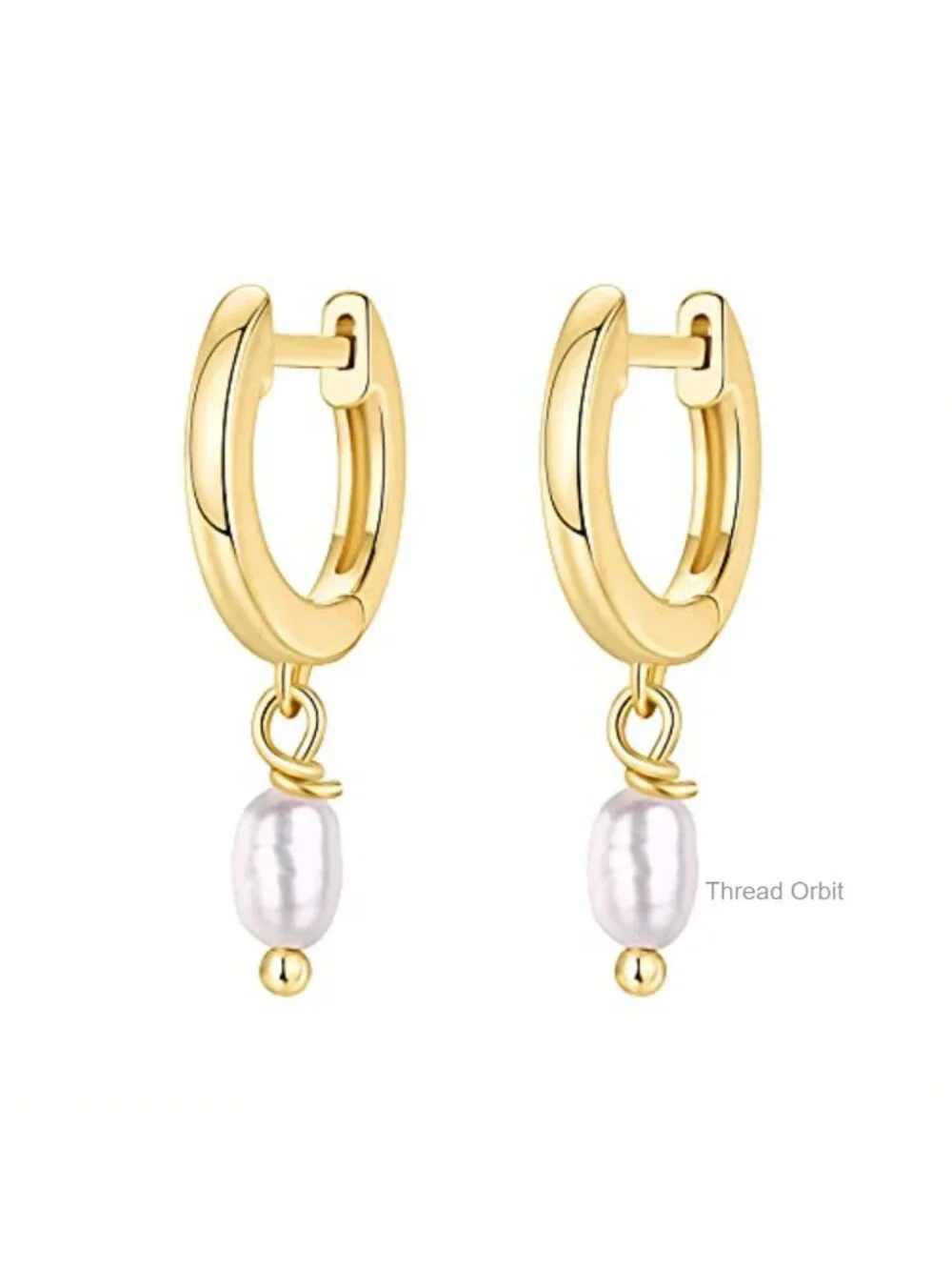 14K Gold Plated Huggie Hoop Earrings with Cubic Zirconia - 925 Sterling Silver